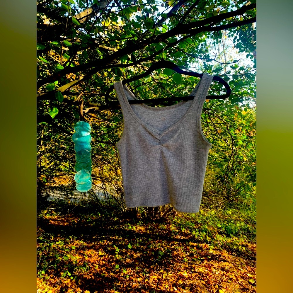American Eagle 🦅 gray cropped tank size M
